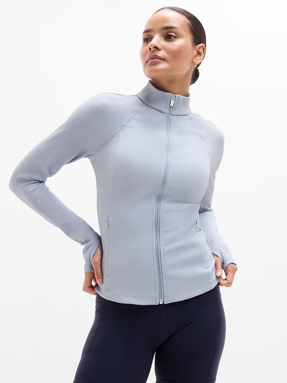 Athleta Light Blue Full-Zip Women's Jacket